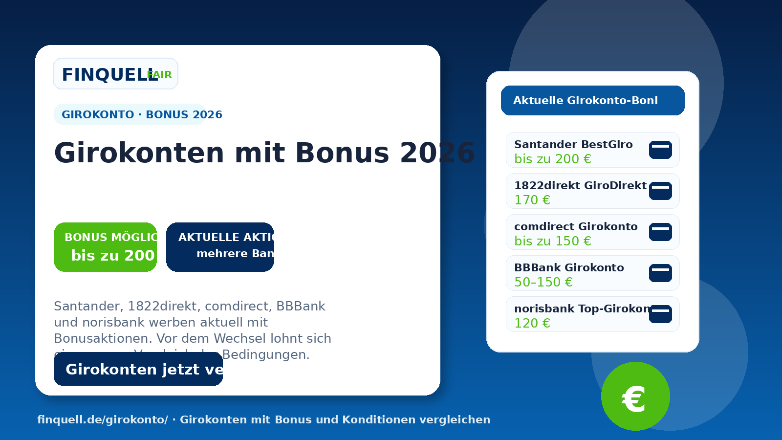 Girokonto mit Bonus 2026: Diese Banken zahlen aktuell eine Prämie