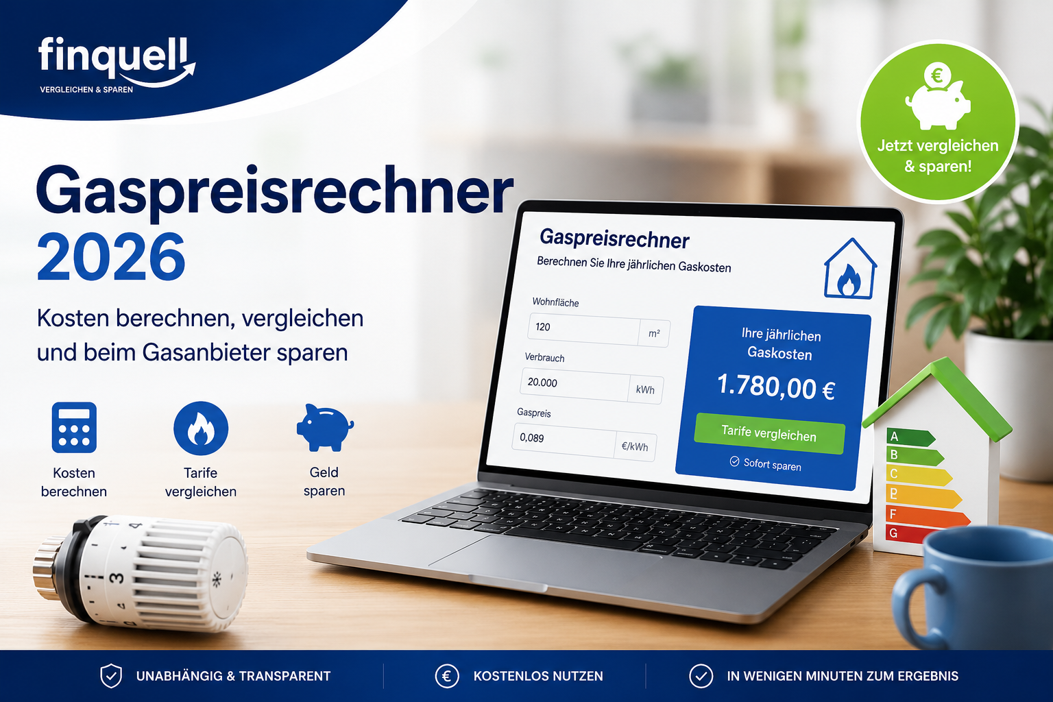 Gaskosten 2026 berechnen: Gaspreis prüfen & beim Gastarif sparen