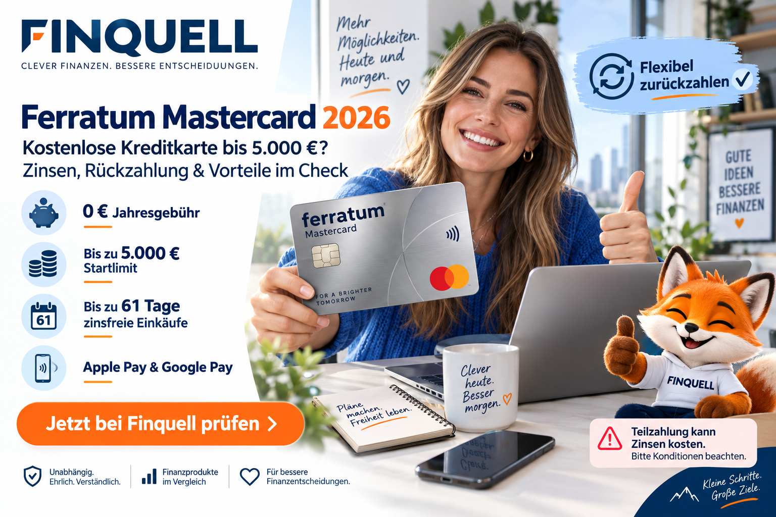 Ferratum Mastercard Erfahrungen 2026: Kostenlose Kreditkarte bis 5.000 €, Zinsen & Rückzahlung