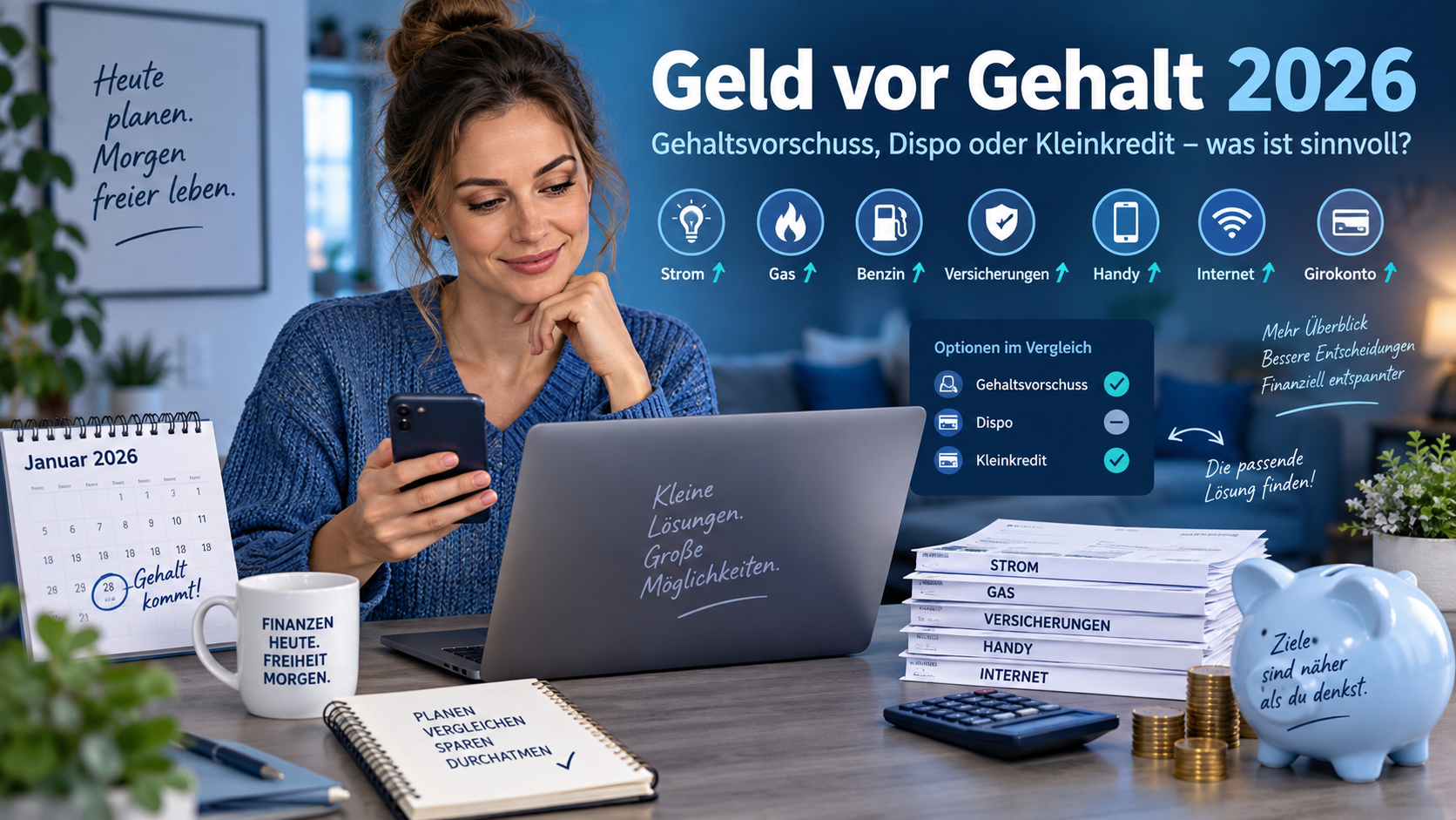 Geld vor Gehalt 2026: Gehaltsvorschuss, Dispo oder Kleinkredit – was ist sinnvoll?