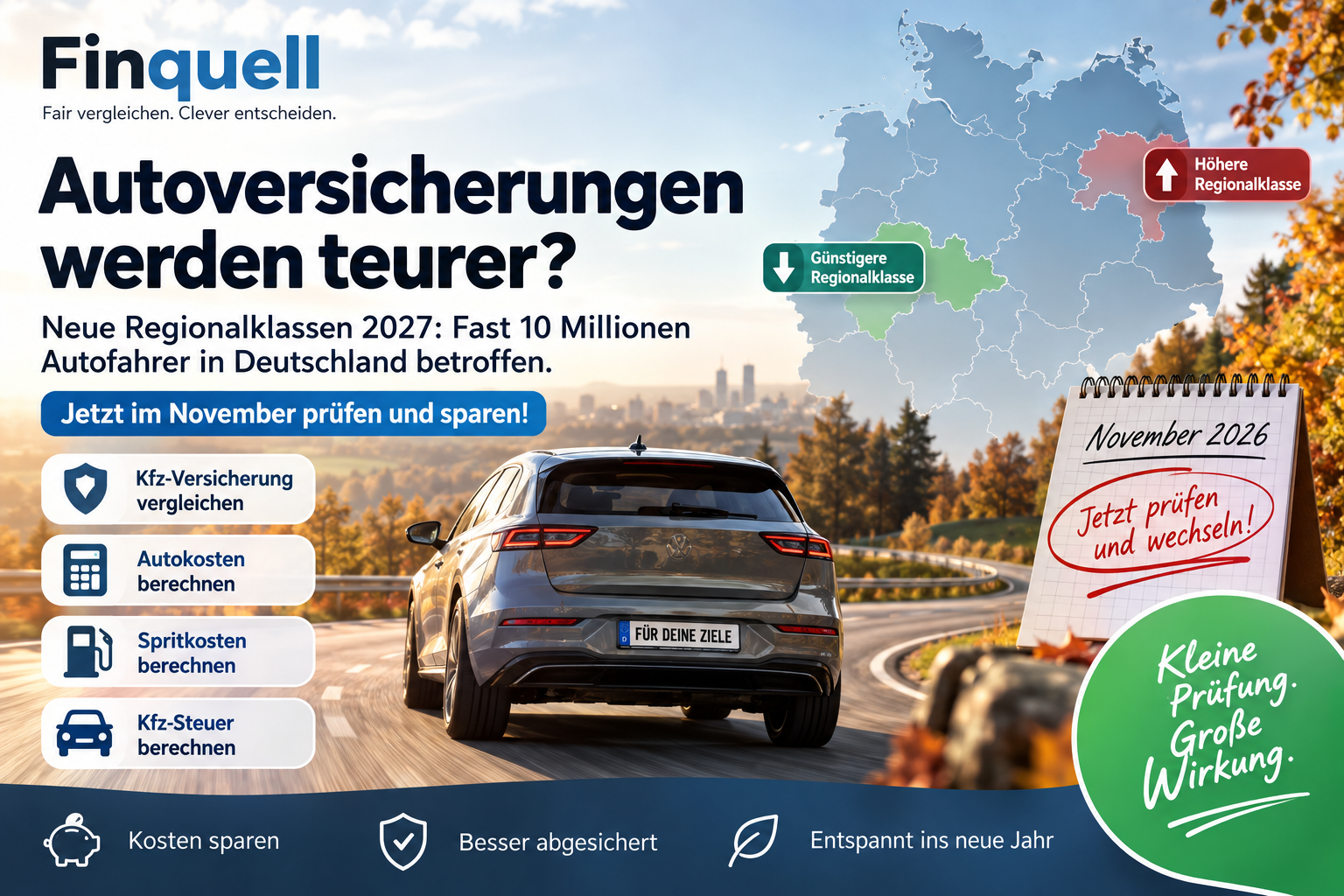 Regionalklassen 2027: 4,8 Mio. Autofahrer höher eingestuft – jetzt Beitrag prüfen